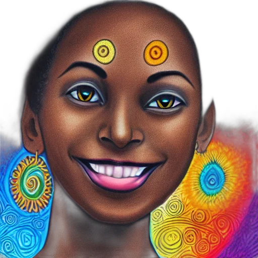 face, photorealistic, watercolor, cartoon, fantasy art, colorful, adult, black transparent PNG cut-out