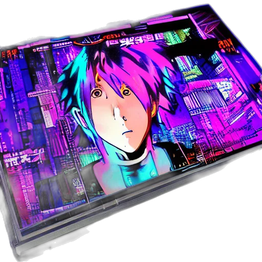 cyberpunk, vaporwave, anime, concept art transparent PNG cut-out