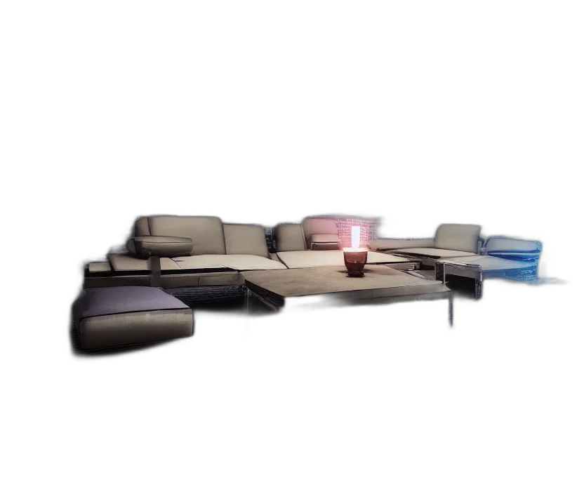 furniture, weapon, robot, staff, 3d render, concept art, cyberpunk, photorealistic transparent PNG cut-out
