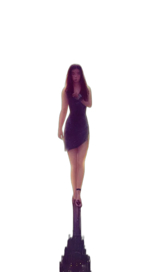 dress, shoes, staff, hair transparent PNG cut-out