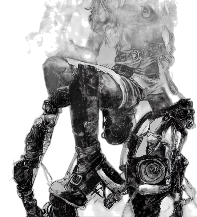 robot, mask, weapon, jacket, cyberpunk, comic book art, pencil sketch, concept art transparent PNG cut-out