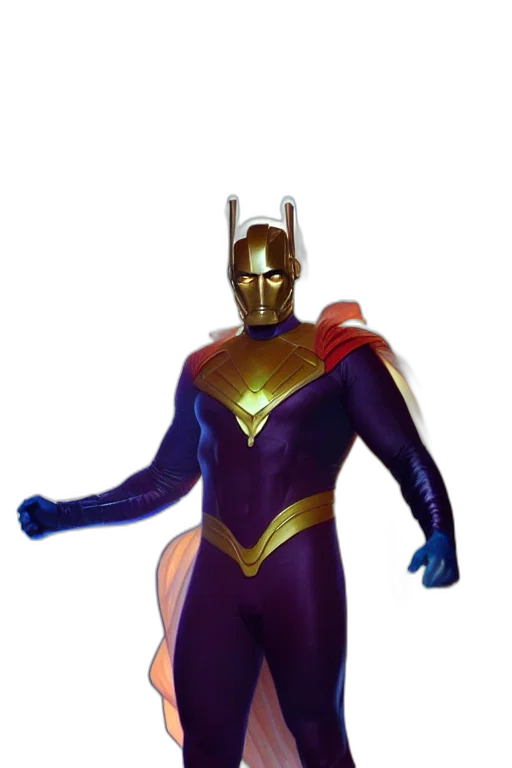 mask, robot, concept art, 3d render, comic book art, fantasy art, nebula, powered transparent PNG cut-out