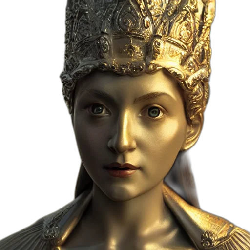 crown, face, hat, staff, 3d render, photorealistic, concept art, fantasy art transparent PNG cut-out