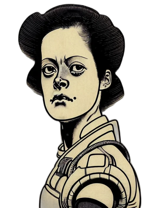 face, staff, robot, comic book art transparent PNG cut-out