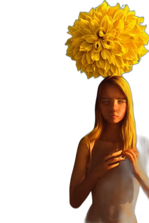 crown, dress, flower, hat, 3d render, concept art, photorealistic, fantasy art transparent PNG cut-out