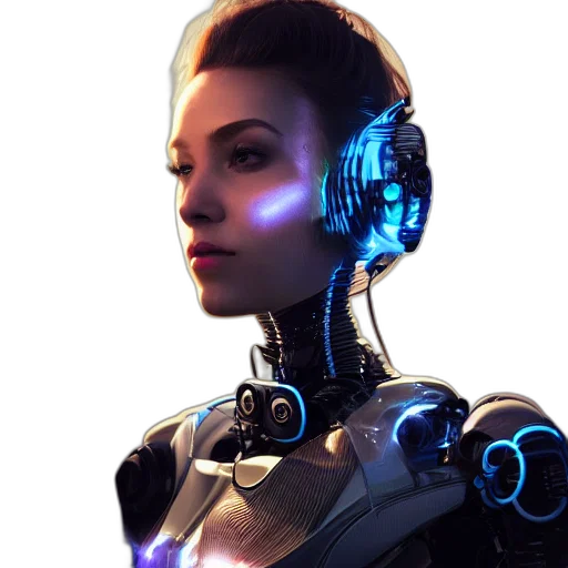 robot, face, cyberpunk, concept art transparent PNG cut-out