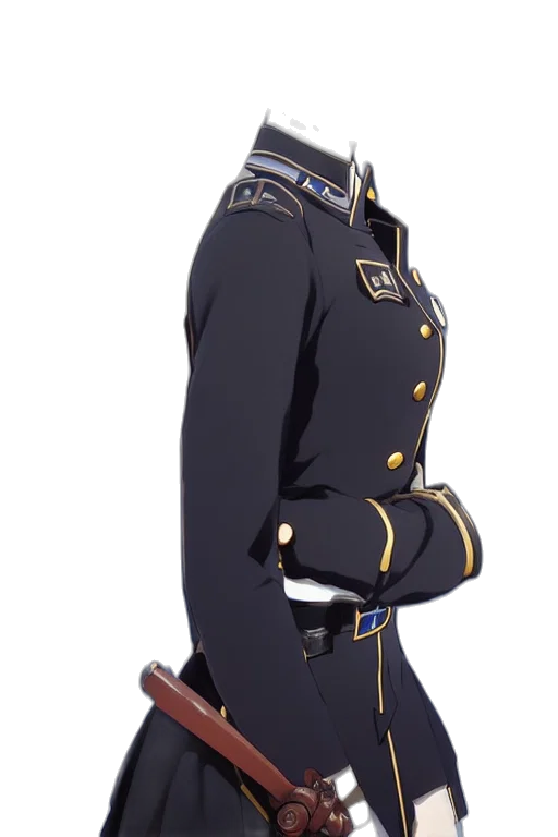 jacket, staff, dress, sword transparent PNG cut-out