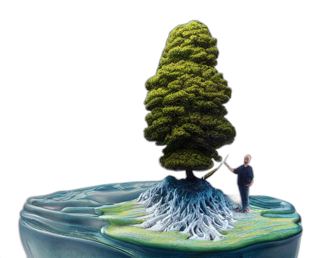 tree, 3d render, concept art, photorealistic, fantasy art, underwater, forest, massive transparent PNG cut-out