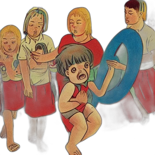 concept art, unfortunate, child, sits transparent PNG cut-out