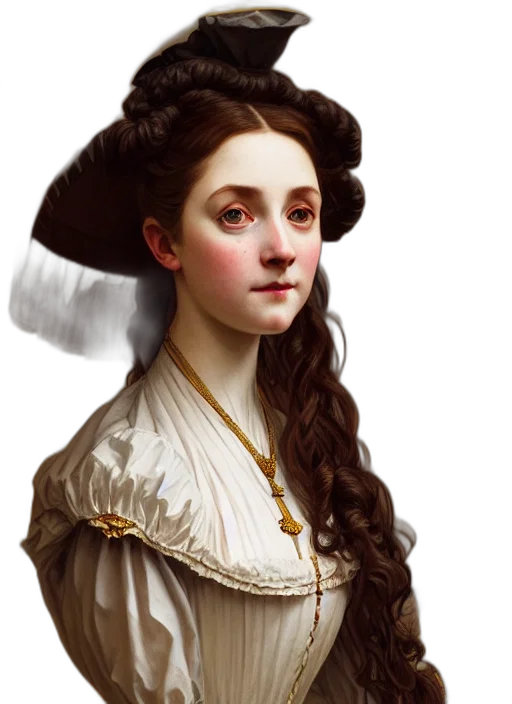 face, crown, dress, staff, photorealistic, oil painting, fantasy art, concept art transparent PNG cut-out