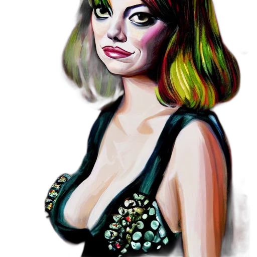 dress, comic book art, cartoon, watercolor, photorealistic, green, portrait, emma transparent PNG cut-out