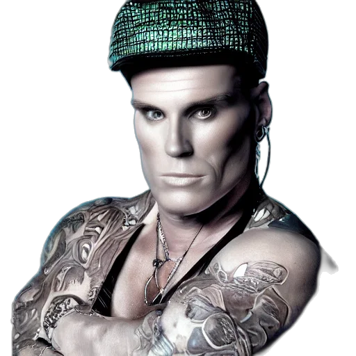 hat, photorealistic, cyberpunk, portrait transparent PNG cut-out