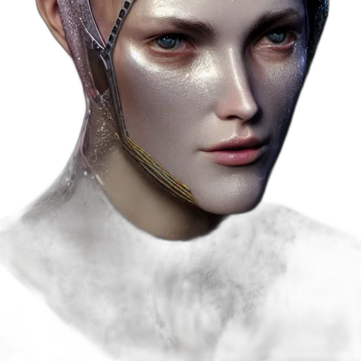 face, mask, crown, robot, fantasy art, concept art, photorealistic, cyberpunk transparent PNG cut-out