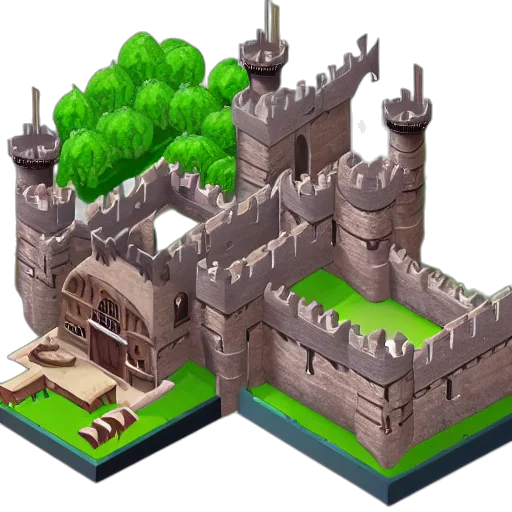 crown, building, 3d render, concept art transparent PNG cut-out