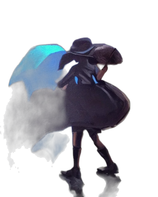 umbrella, dress, hat, mask transparent PNG cut-out