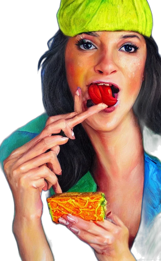 food, face, jewelry, photorealistic transparent PNG cut-out