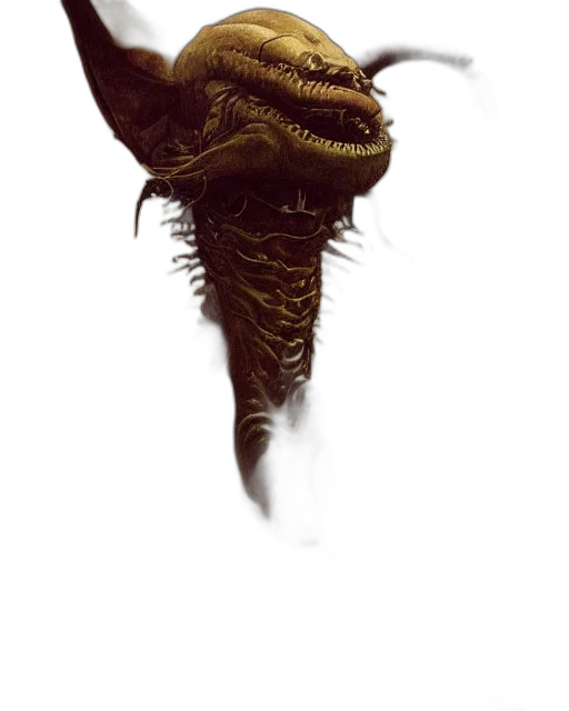 creature, dragon, mask, hair, concept art, fantasy art, photorealistic, 3d render transparent PNG cut-out