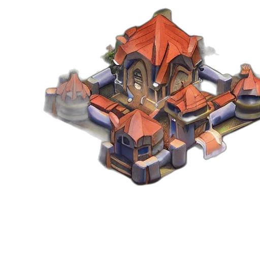 crown, building, weapon, 3d render, concept art, fantasy art, town, hall transparent PNG cut-out