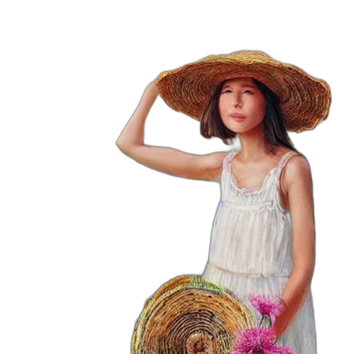 hat, dress, umbrella, hair transparent PNG cut-out