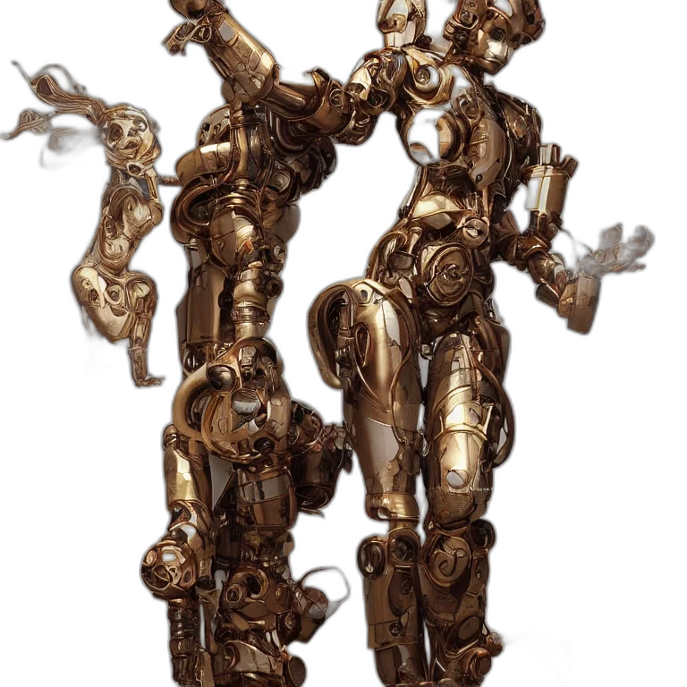 robot, jewelry, staff, weapon, concept art, 3d render, fantasy art, octane transparent PNG cut-out