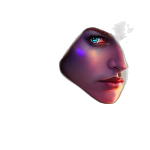 face, mask, robot, creature, 3d render, concept art, photorealistic, cyberpunk transparent PNG cut-out