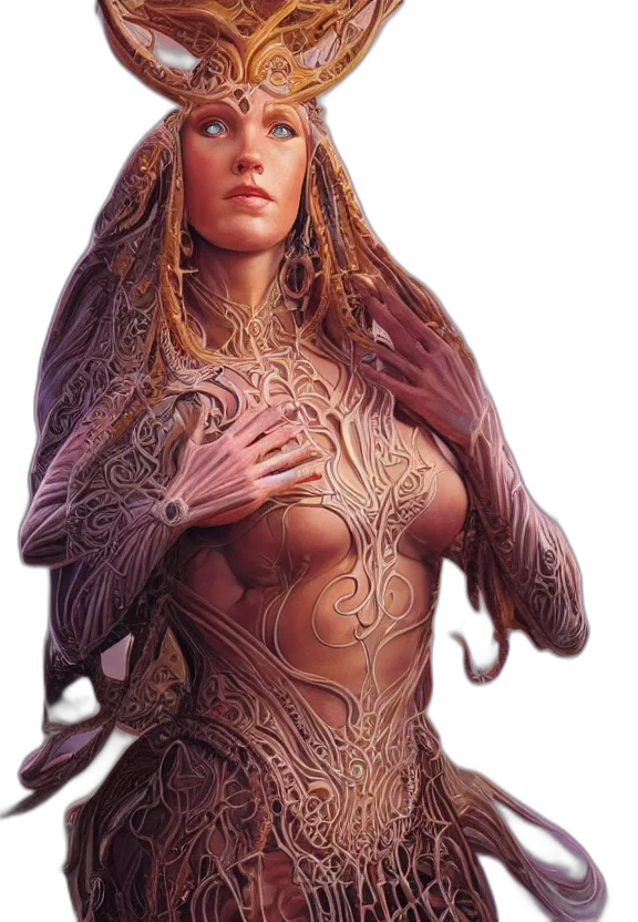 dress, jewelry, fantasy art, concept art transparent PNG cut-out