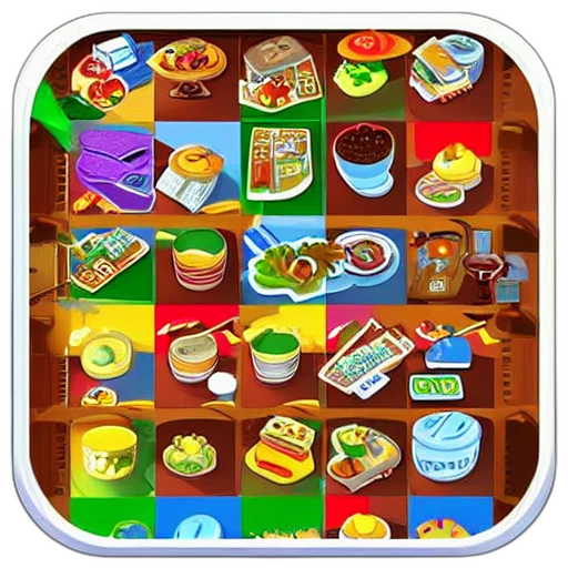 food, restaurant, tycoon, game, colorful, cartoon, cute, detailed transparent PNG cut-out