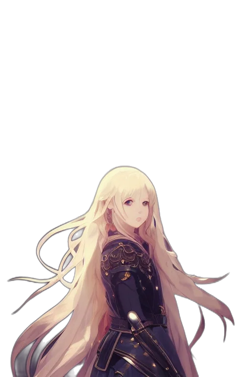 staff, dress, hair, sword transparent PNG cut-out