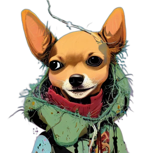 jacket, animal, staff, face, concept art, watercolor, photorealistic, fantasy art transparent PNG cut-out