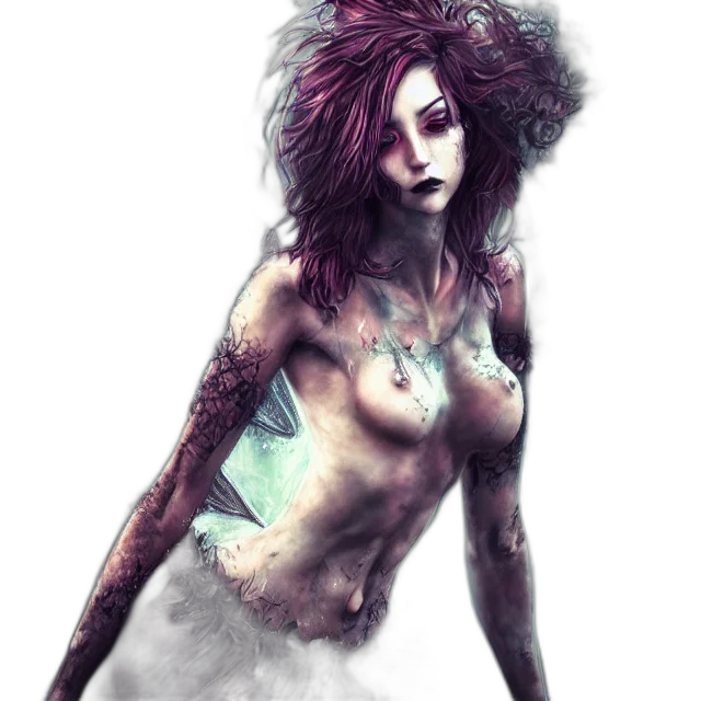 dress, creature, fantasy art, concept art, cyberpunk, comic book art, fire, pastel transparent PNG cut-out