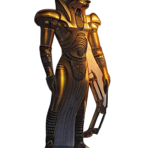 robot, staff, sword, concept art transparent PNG cut-out
