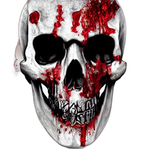 mask, face, photorealistic, comic book art, concept art, 3d render, bloody, skull transparent PNG cut-out