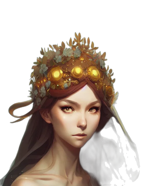 crown, face, mask, jewelry, fantasy art, concept art, photorealistic, oil painting transparent PNG cut-out