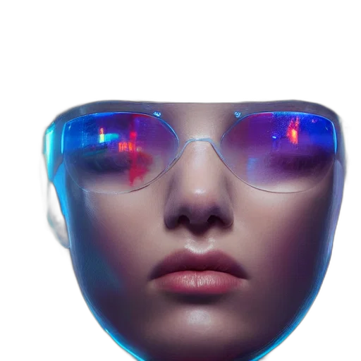 robot, face, mask, cyberpunk transparent PNG cut-out