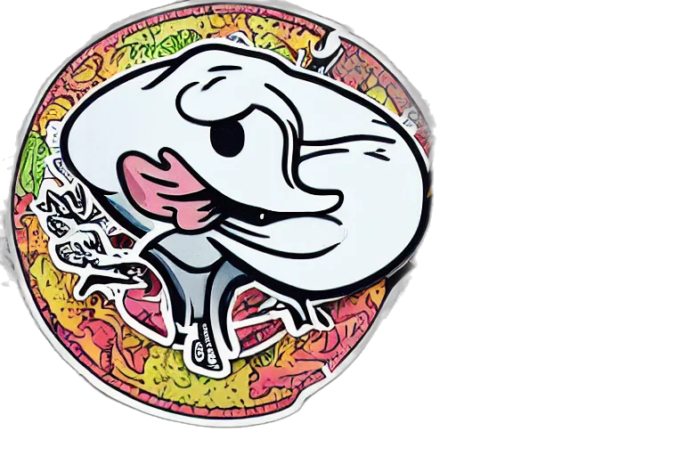 cartoon, sticker, illustration, smoking transparent PNG cut-out