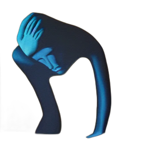 furniture, mask, shoes, staff, 3d render, concept art, blue, depression transparent PNG cut-out