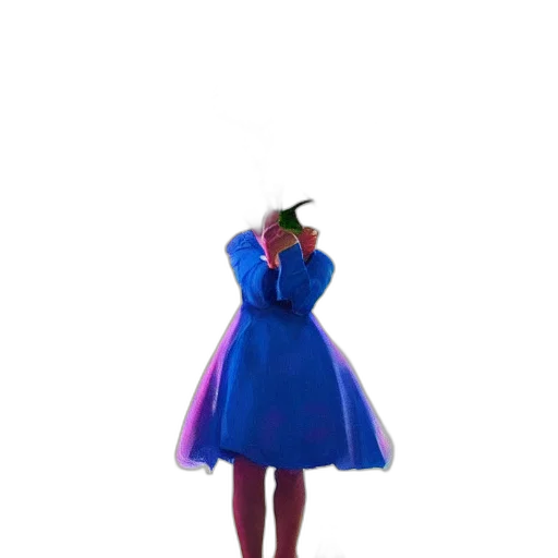 dress, umbrella, hat, jacket, 3d render, concept art, vaporwave, pixel art transparent PNG cut-out