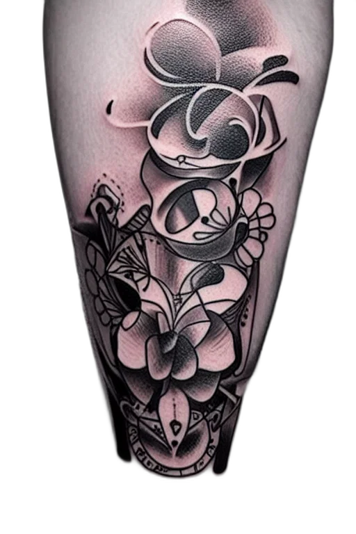 flower, photorealistic, monochrome, creative, tattoo, designs transparent PNG cut-out
