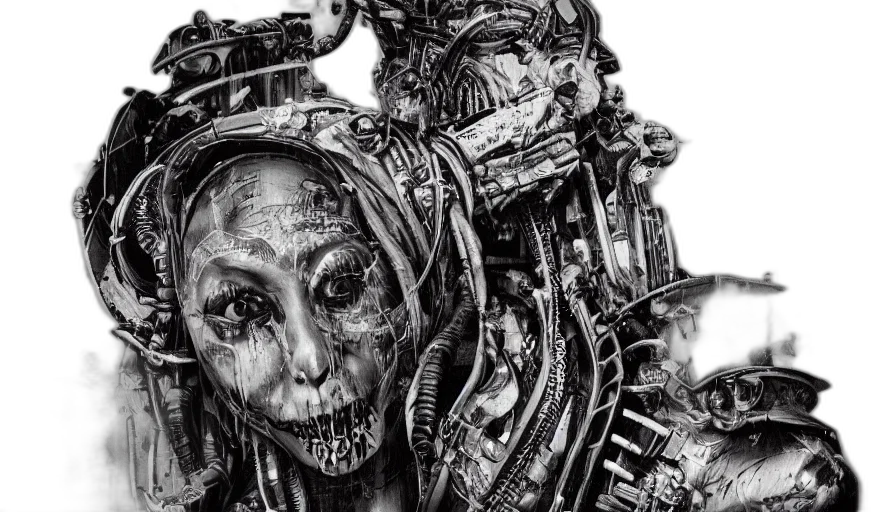robot, face, cyberpunk, comic book art, concept art, photorealistic, grunge, graffiti transparent PNG cut-out