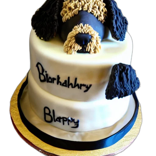 black, goldendoodle, birthday, cake transparent PNG cut-out