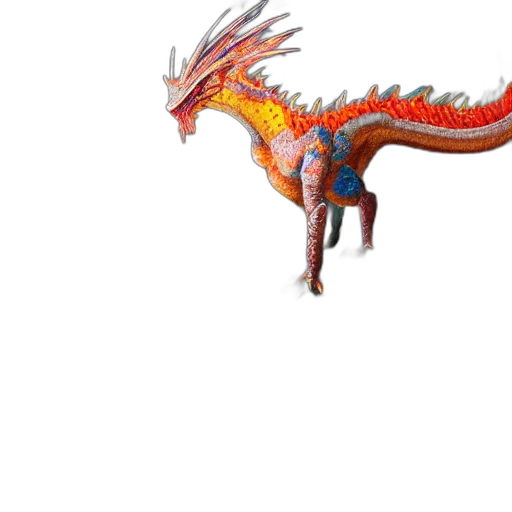 dragon, animal, staff, creature, 3d render, concept art, fantasy art, photorealistic transparent PNG cut-out