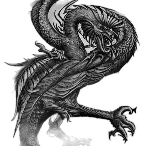 dragon, creature, animal, staff transparent PNG cut-out