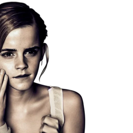 face, photorealistic, emma, watson, distress, full, body, visible transparent PNG cut-out