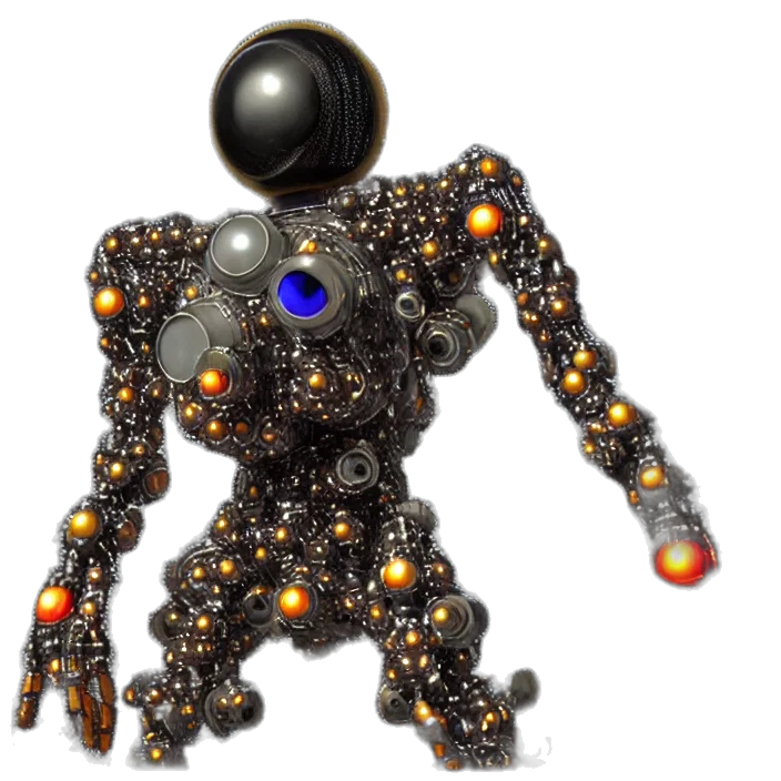 robot, jewelry, creature, staff transparent PNG cut-out