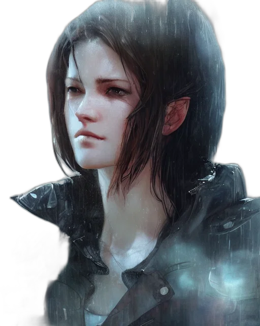 face, jacket, mask, concept art, fantasy art, photorealistic, cyberpunk, fog transparent PNG cut-out