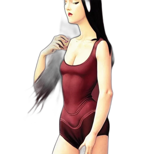 dress, hair, staff, concept art, fantasy art, photorealistic, pixel art, red transparent PNG cut-out