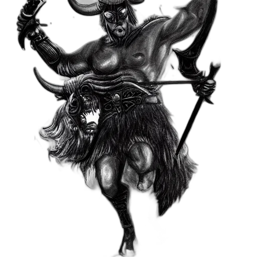creature, animal, staff, sword transparent PNG cut-out
