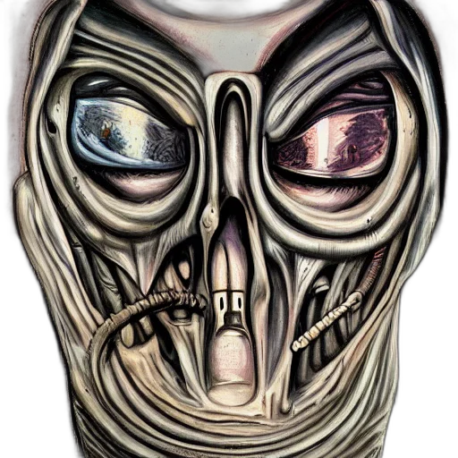 mask, face, bottle, creature, concept art, comic book art, photorealistic, fantasy art transparent PNG cut-out