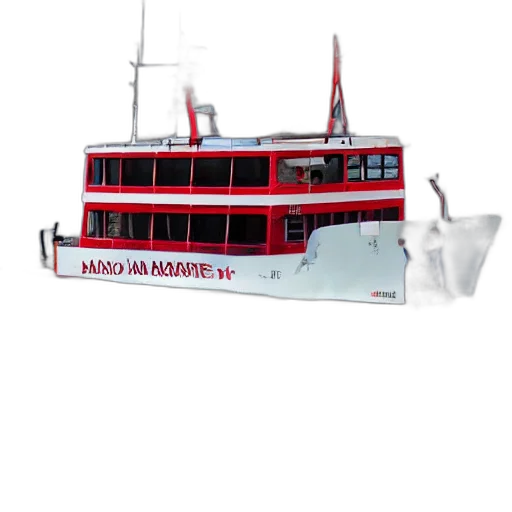 3d render, photorealistic, concept art, barco, mar transparent PNG cut-out