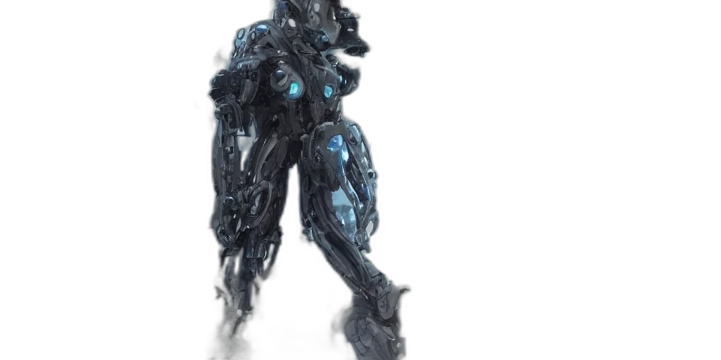 robot, creature, weapon, concept art, 3d render, cyberpunk, fantasy art, outer space transparent PNG cut-out